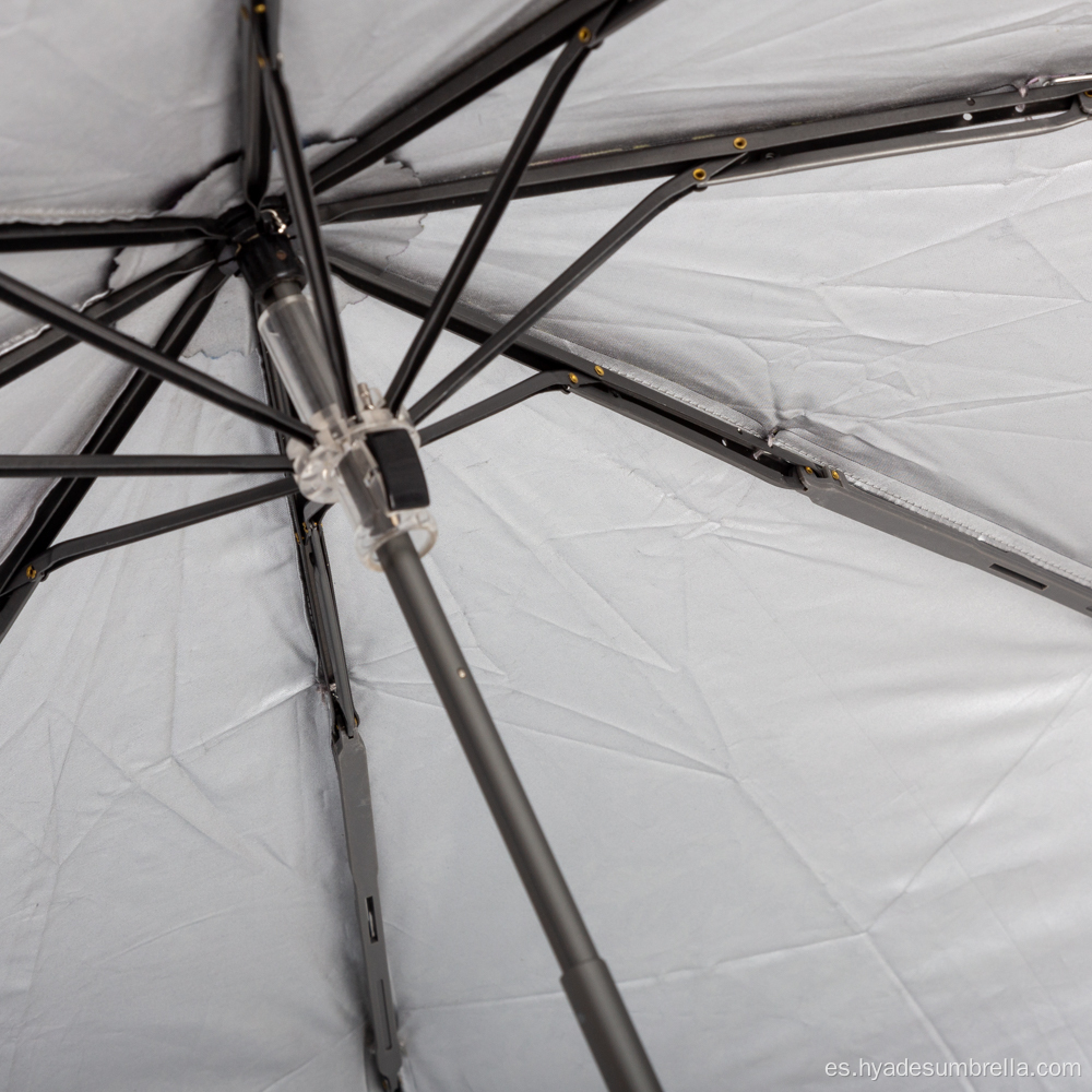 Paraguas con estampado de encaje plegable completamente sombreado