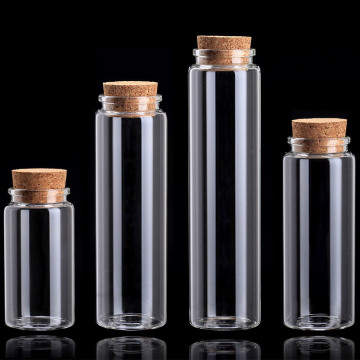 High borosilicate glass tube wishing bottle with cork