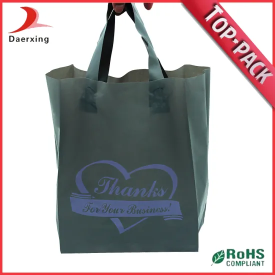 Printed Clothes Packaging Loop Handle Plastic Bag