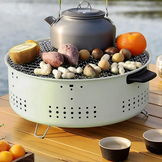 Portable 12 Inch Outdoor Garden Wood Burning Cooking Stainless Steel Small BBQ Charcoal Grills