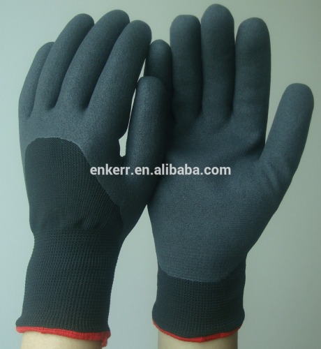 ENKERR nitrile sandy coated double layer liner glove winter glove thermal glove