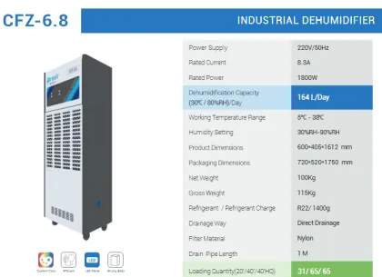 Commercial 220V 164L Industrial Room Air Dehumidifier