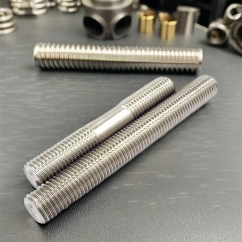 DIN Standard M12x1.25 Stainless Steel Hex Stud Bolts with Plain Finish
