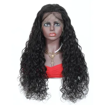 Cheap Hair Water Wave Virgin Cuticle Aligned 4*4 Closure Lace Front Wig Remy Brazilian Human Hair 4*4 Lace Wigs Water Wave