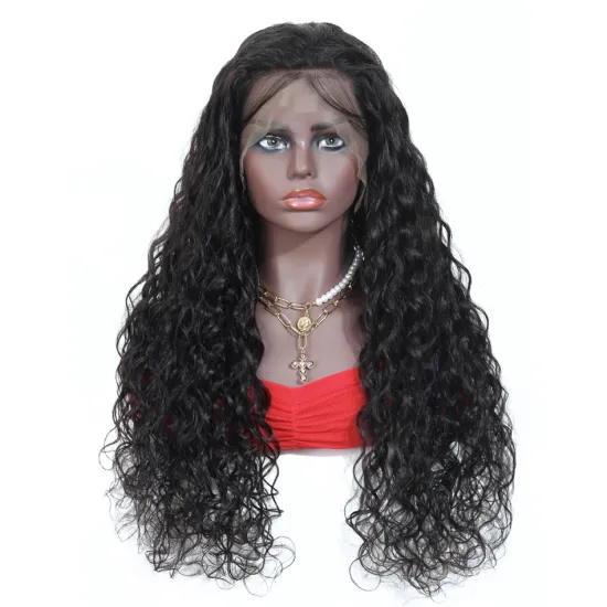 Cheap Hair Water Wave Virgin Cuticle Aligned 4*4 Closure Lace Front Wig Remy Brazilian Human Hair 4*4 Lace Wigs Water Wave