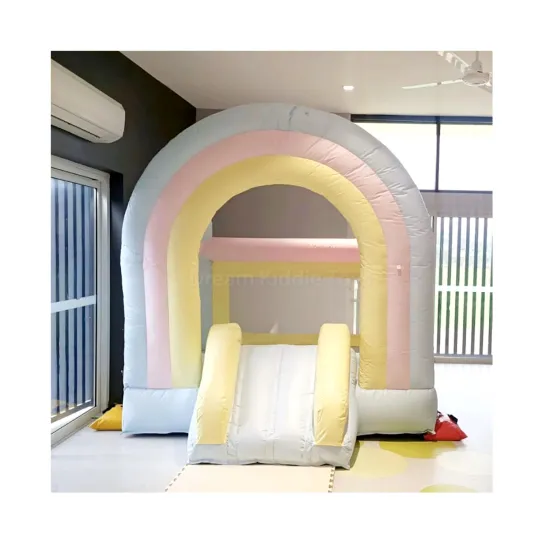 Pastel Color Rainbow Inflatable Playground: Toddler Jumpers, Games, and Rental Accessories