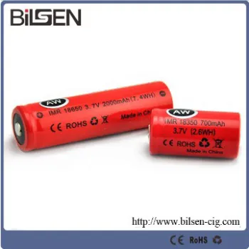 High quality 2000mAh AW 18350/18650 dry battery e cig battery
