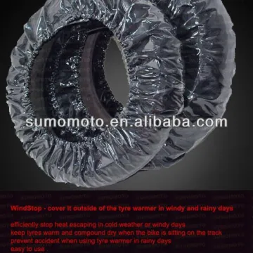 wind stopper of tyre warmer, windstopper, wind stopper cover for tyre warmer, maintain tyre temperature before race starts