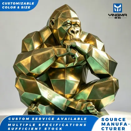 Polygon Style Gorilla Art Sculpture