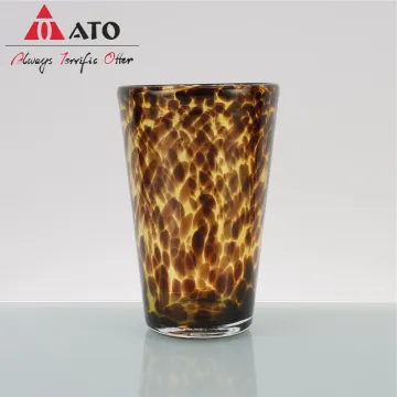 Creative Leopard Print Glass Fruit Juice Beer Cup