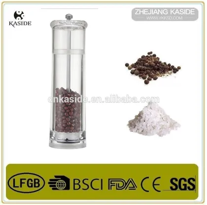Manual acrylic salt and pepper grinder spices and pepper herbs