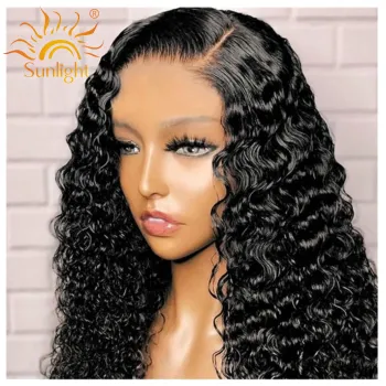 Sunlight hair Water Wave Wig 13x4 Lace virgin human jewish hair Peruvian Pre Plucked Lace front  Wig virgin lace wigs