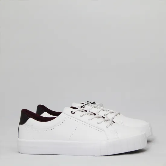 2021 white shoelace black dot printing lady shoes