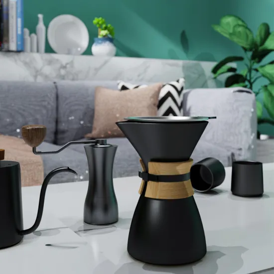 Ceramic Rust Resistant Stainless Steel Coffee Brewer Dripper Set