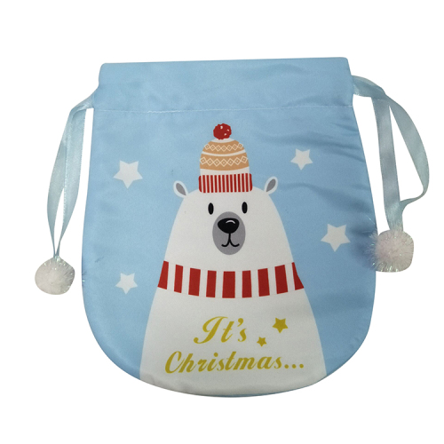 Mini natal pola beruang putih tas hadiah permen