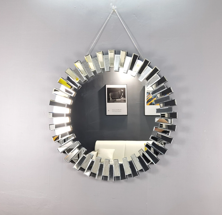 Glass hanging mirror for interior decoration