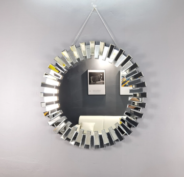 Hanging mirror made of glass