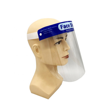 Escudo protetor facial de plástico transparente reutilizável