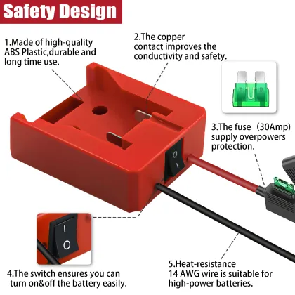 Milwaukee 18V Battery Adapter for Power Tools and Robotics Power Wheels