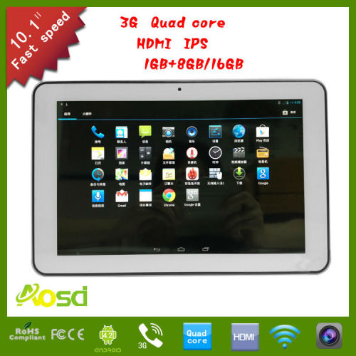 S108 aosd 3g dual camera Quad Core IPS Capacitive Touch 10.1 Inch Tablet PC