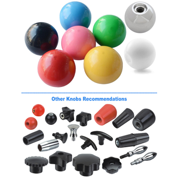 Black Threaded Ball Knob M8 Female Thermoset Handle