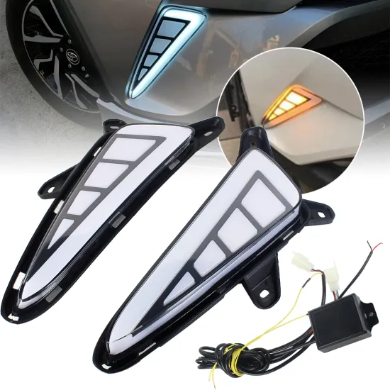 2017-2018 Toyota CHR LED Daytime Running Lights with Amber Turn Signals