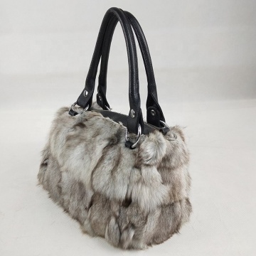 top quality genuine fox fur handbag ladies bag