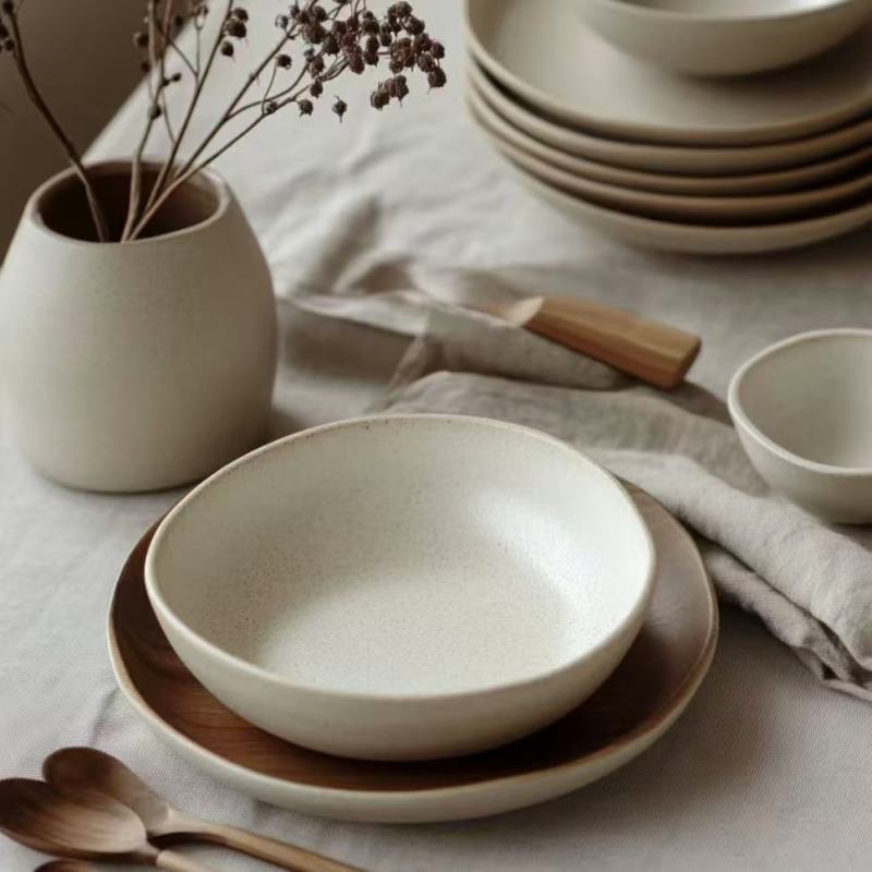 Asian-Inspired Tableware Set with Floral Branches