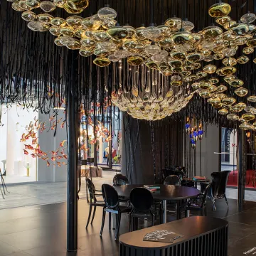 Dinning room warm white glass ball led Chandelier