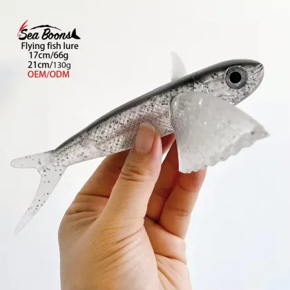 Wholesale 17cm 66g & 21cm 127g Saltwater Trolling Lures - Flying Fish Lure Soft Plastic Swim Baits