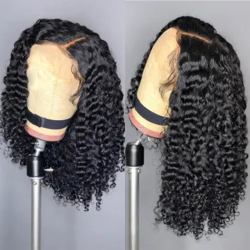 Cheap Human Hair Lace Front Wig Raw Indian Kinky Curly Cuticle Aligned Virgin Hair Pre Plucked Full HD Lace Frontal Closure Wig