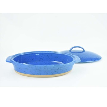 Bakeware Oval shape ceramic baking dish with handle