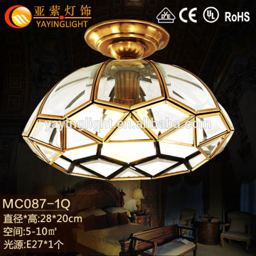 multifaceted brass ceiling pendant lamps, lobby bright nice living room hotel marble copper ceiling lamps