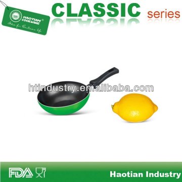aluminum non stick mini wok with brand coating