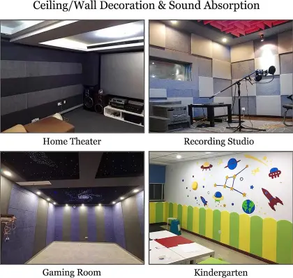 Soundproofing Polyester Fiber Adhesive Sound Absorbing Acoustic Panels