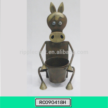 Vintage Rabbit Metal Flower Pot Rack for Garden Decor