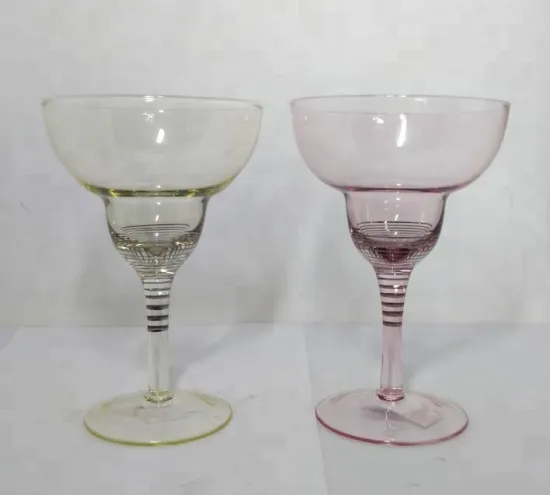 New design gold rim margarita wine glass