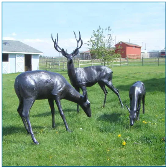 Brass Deer Family Sculpture For Sale