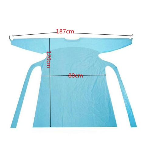 disposable isolation gown cpe apron with thumb hole FDA