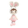 Bunny rose réglé animal en peluche pour la petite fille