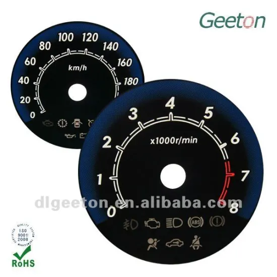 Custom Good Light Transmission Automotive Dial Meter Speedmeter