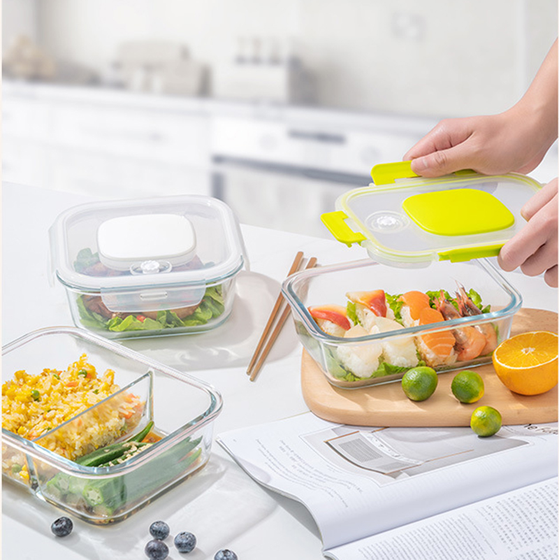 Glass Lunch Box with PP Silicone Lid