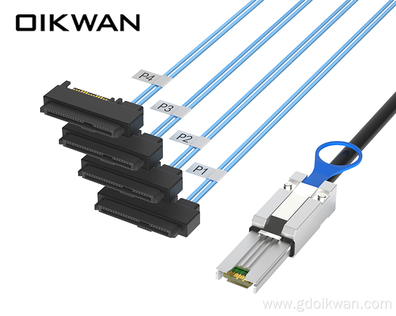 Mini SAS SFF-8088 to SAS 4SFF-8482 All-in-One Cable