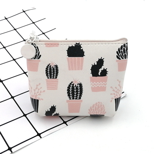 Coin Purse Typo Colorful cactus style PU coin purse Supplier