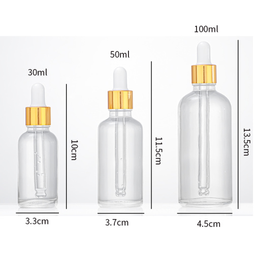 Garrafa separada com conta -gotas de vidro transparente