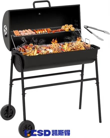 30" Barrel Coal BBQ Grill Smoker Charcoal Barbeque Grill