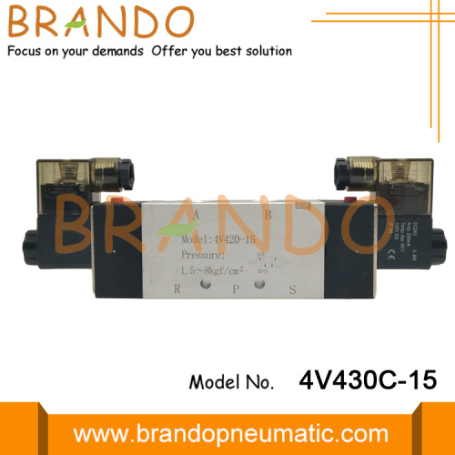 Électrovanne pneumatique 5 voies 3 positions 1/2 &#39;&#39; 4V430C-15