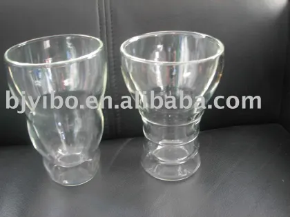 Double wall glass cup