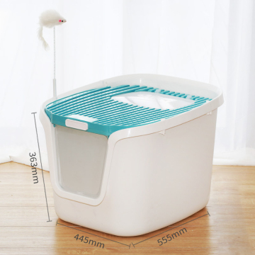 Enclosed Oversized Cat Litter Box with Top Entry and Deodorization