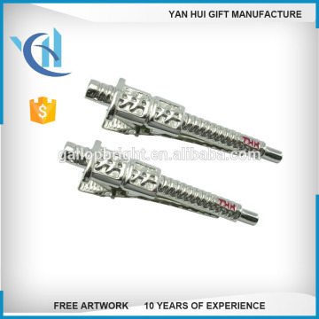custom logo silver tie clips